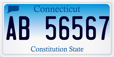 CT license plate AB56567