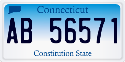 CT license plate AB56571