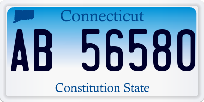 CT license plate AB56580