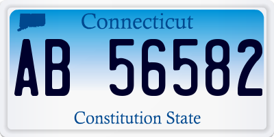 CT license plate AB56582
