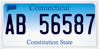 CT license plate AB56587
