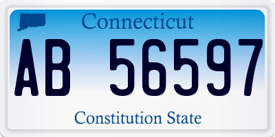 CT license plate AB56597