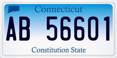 CT license plate AB56601