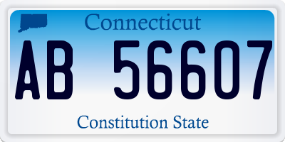 CT license plate AB56607