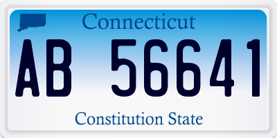 CT license plate AB56641