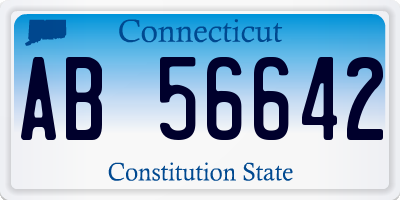 CT license plate AB56642