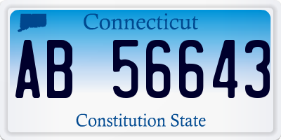 CT license plate AB56643