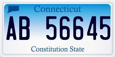 CT license plate AB56645