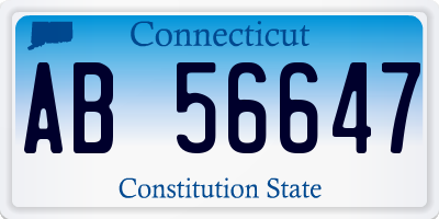 CT license plate AB56647