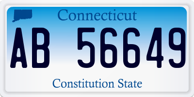 CT license plate AB56649