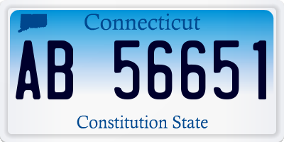 CT license plate AB56651