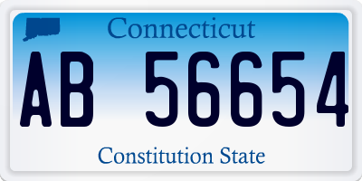 CT license plate AB56654