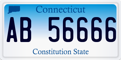 CT license plate AB56666