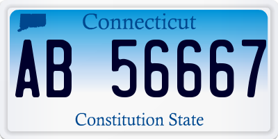 CT license plate AB56667