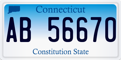 CT license plate AB56670