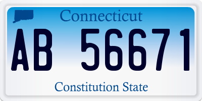 CT license plate AB56671