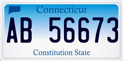 CT license plate AB56673