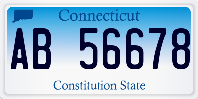 CT license plate AB56678