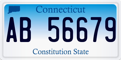 CT license plate AB56679