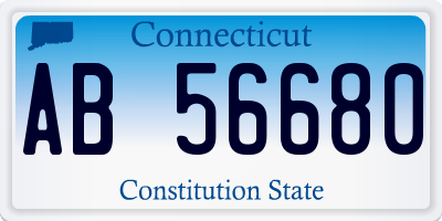 CT license plate AB56680