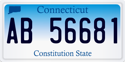 CT license plate AB56681