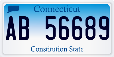 CT license plate AB56689