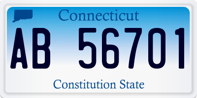 CT license plate AB56701