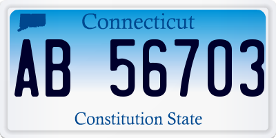 CT license plate AB56703