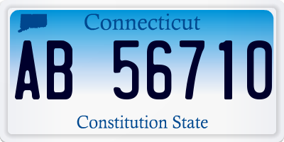 CT license plate AB56710