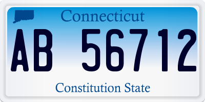 CT license plate AB56712