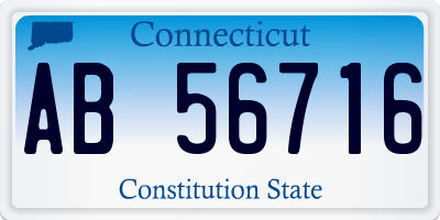 CT license plate AB56716
