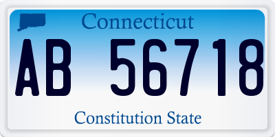 CT license plate AB56718