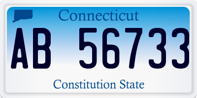 CT license plate AB56733