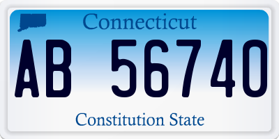 CT license plate AB56740