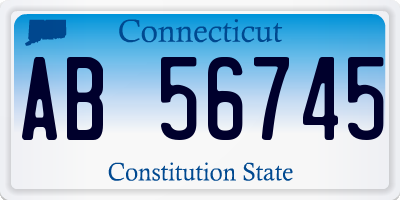 CT license plate AB56745