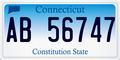 CT license plate AB56747