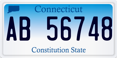 CT license plate AB56748