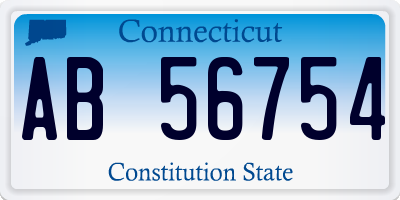 CT license plate AB56754