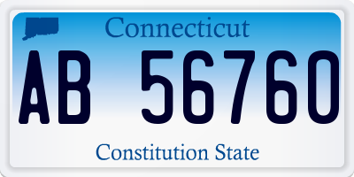 CT license plate AB56760