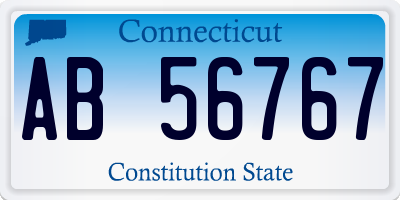 CT license plate AB56767