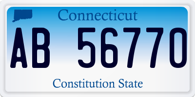 CT license plate AB56770