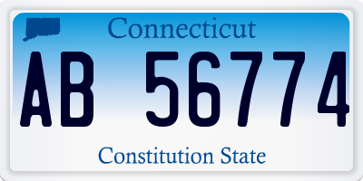 CT license plate AB56774