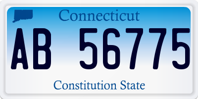 CT license plate AB56775