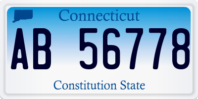 CT license plate AB56778