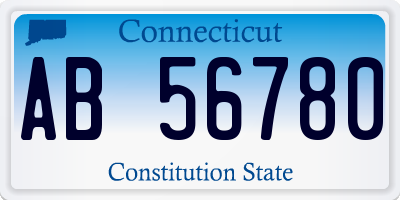 CT license plate AB56780