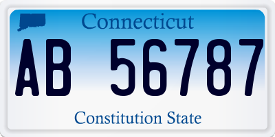 CT license plate AB56787