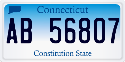 CT license plate AB56807