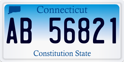 CT license plate AB56821