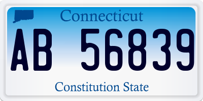 CT license plate AB56839