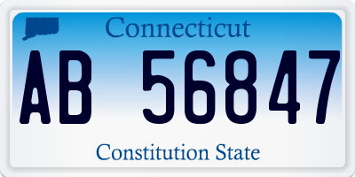 CT license plate AB56847